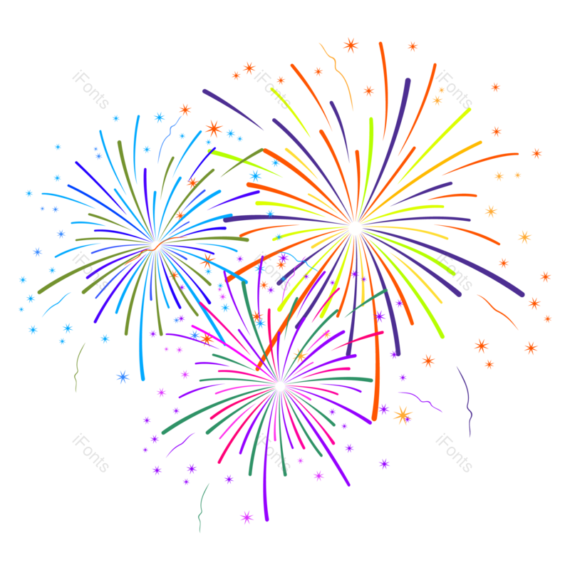 喜庆图片,烟花元素,卡通烟花PNG,庆祝免抠素材